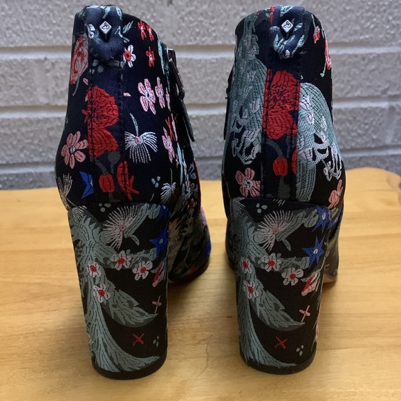 SAM EDELMAN Cambell boots women size 6.5 chunky heels zip Floral Embroidered EUC - Picture 4 of 12